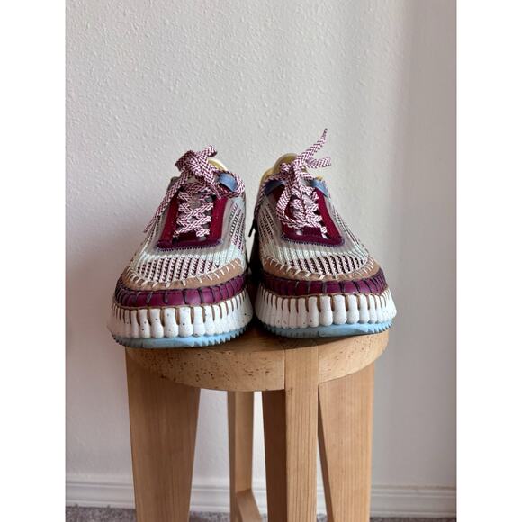 CHLOE Nama Mesh Sneakers Size 40/ US 10 Plum Purple - Picture 4 of 14